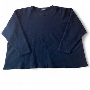 Eskandar black long sleeve sweater 100% cashmere luxury size large oversized